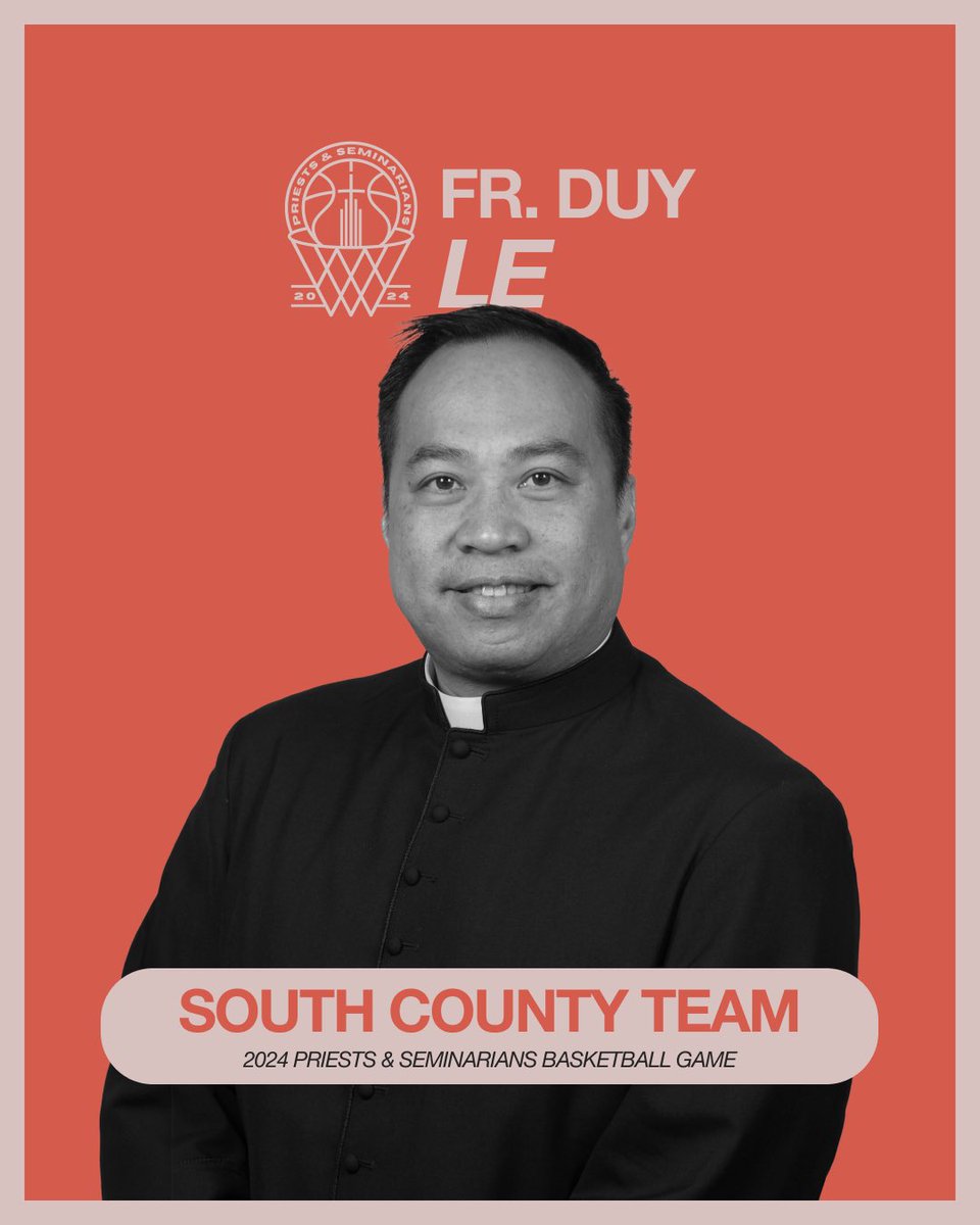 OrangeDiocese's tweet image. 🏀 Let's meet some of the players for THIS Friday’s Game: 

•Newly ordained and ready to leave it all on the court: Fr. Cole Buzon 
•Lakers fan: Seminarian Ivan Lopez
•Recently seen staying #prayedup with Mark Wahlberg: Fr. Duy Le

THIS Friday, June 14
Mater Dei High School