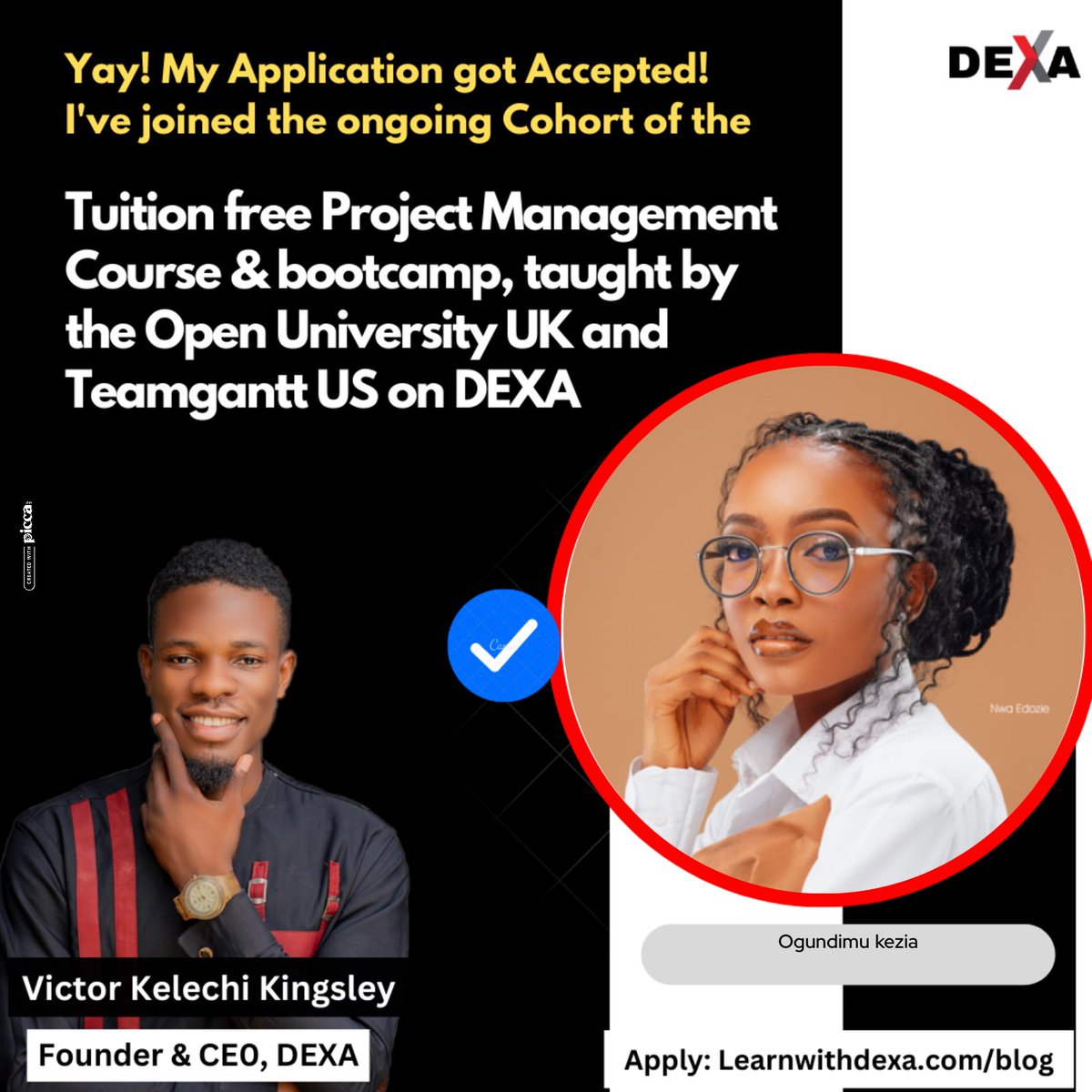Kezia_Feranmi's tweet photo. Taking the next step in my journey as a project manager!! Excited to expand my knowledge and skillsโจ๐
@Learnwithdexa
#LearnwithDEXA
#BecomingAProjectManager https://t.co/qQOLYH2hL7