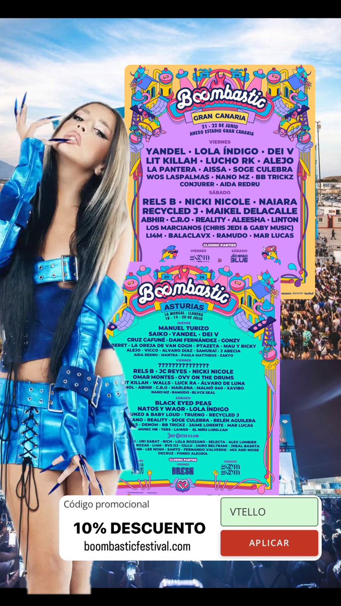 VictorTello25's tweet photo. 🔥LOLA ÍNDIGO es una de las artistas que nos va a dejar sin palabras este año en @boombastic_fest 

@lolaindigomusic @news_lolaindigo @LolaIndigoSpain @Lolaindigo_fans @lolaindigo_info 
#Boombastic #BoombasticFestival #BoombasticAsturias #BoombasticCanarias #BoombasticMalaga https://t.co/OLUWsjLbw8