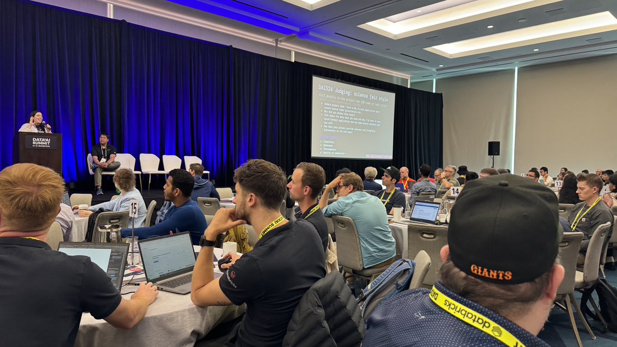 NisunSun's tweet photo. AI + DataScience Summit at SF. Joined force in AI Application Hackathon, teamed up and built up TalenrAI application to help organizations identify, evaluate and recruit top talent using AI-powered insight from PDL (people data lab). #ai #databricks #datascience https://t.co/DhJDwTrURU