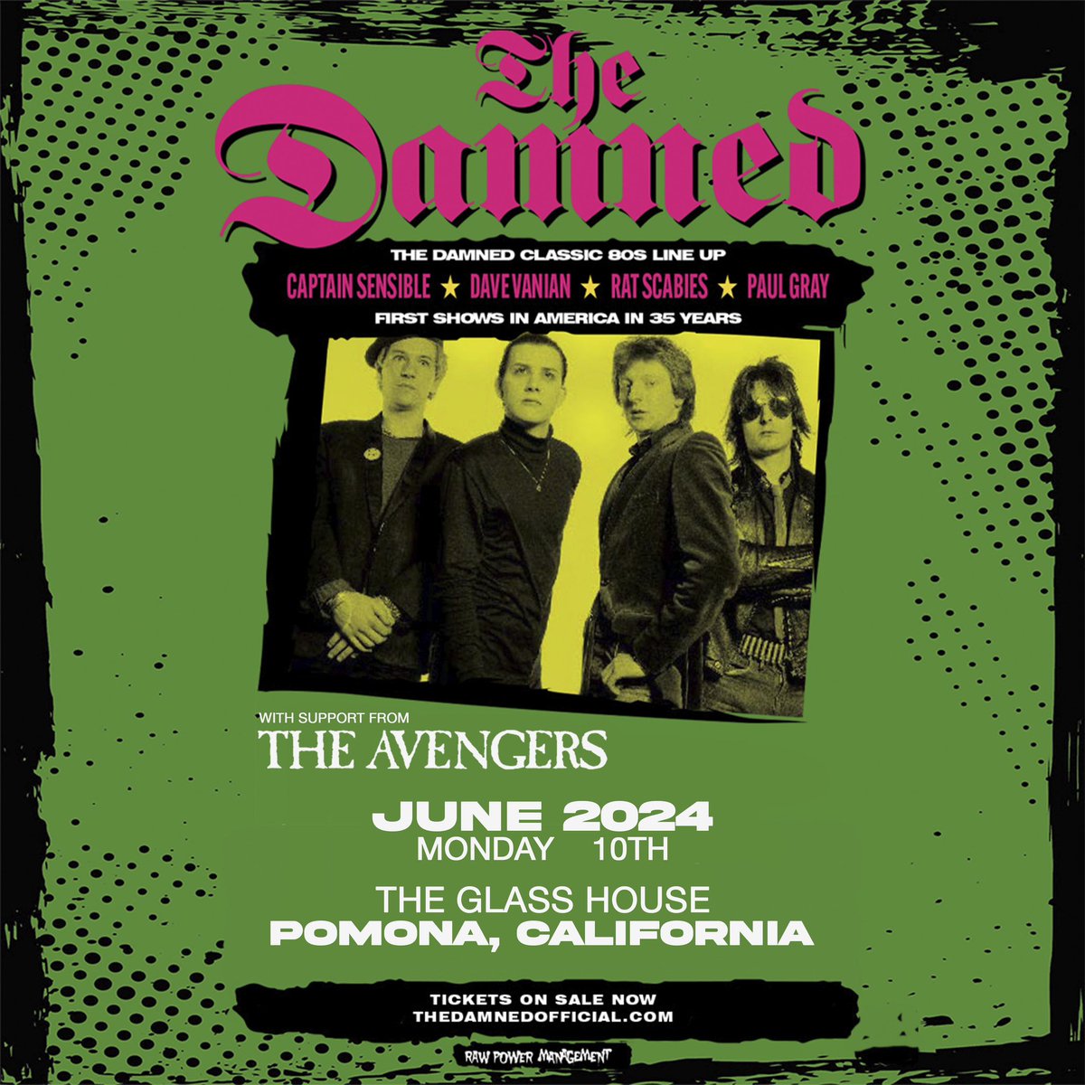 thedamned's tweet photo. Thank you No Values 🦇 Our US tour continues tonight in Pomona at The Glass House, final tickets available here: https://t.co/oZj4XBVhXH https://t.co/f02ifQL1qw