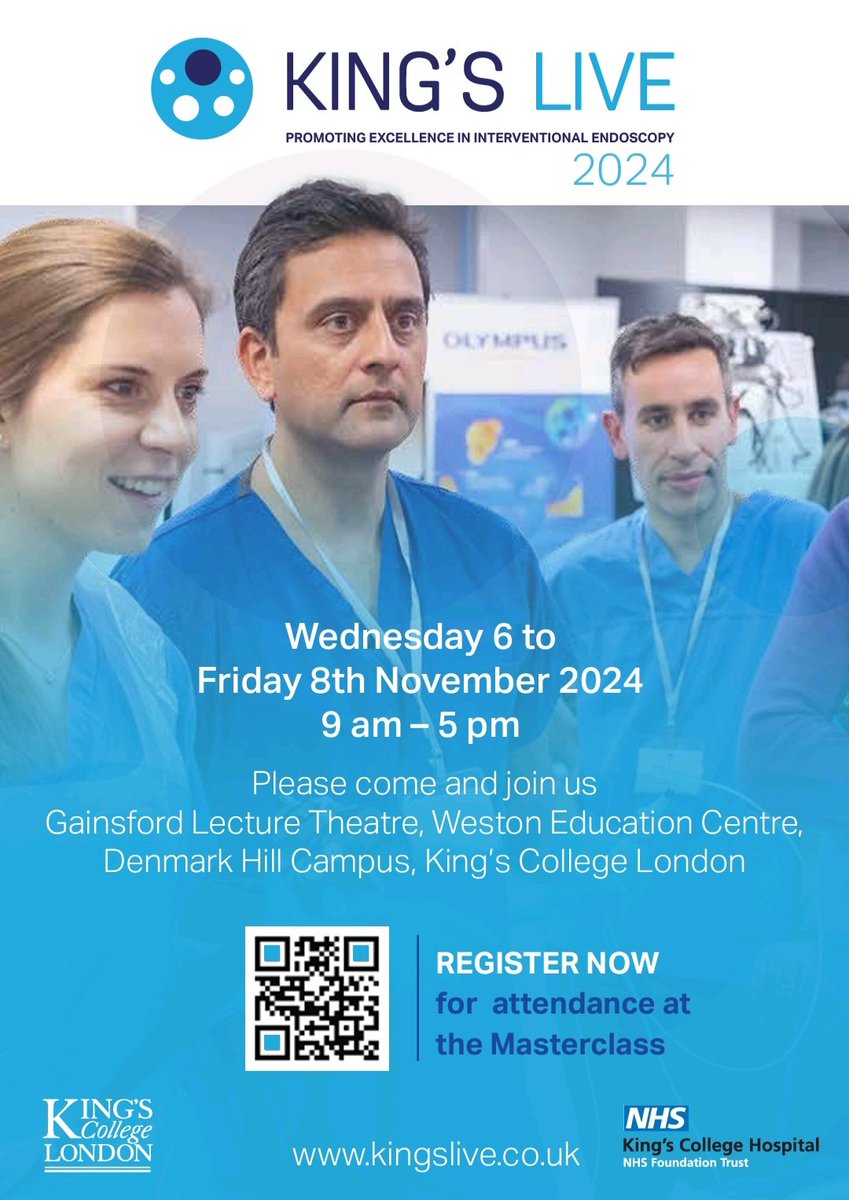 Registration is now live for this years #kingslive2024 to register your place now, please follow the link below.
kingslive.co.uk
<a href="/HajiAmyn/">Amyn Haji</a> <a href="/charles_everard/">Charles Everard</a> <a href="/NorthumbriaEndo/">Northumbria Endoscopy</a> <a href="/JAG_Endoscopy/">JAG Endoscopy</a>  <a href="/EndoscopyWest/">North West Endoscopy Academy</a>  #endoscopy #Gastroenterology #esd #training #education