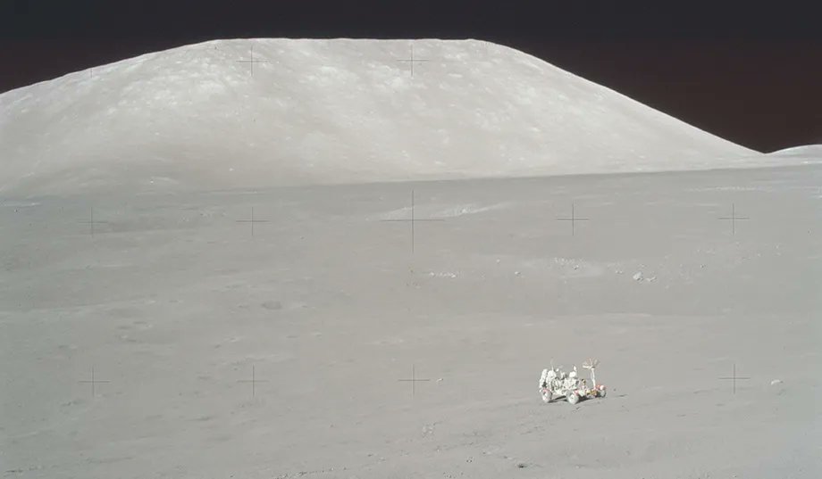 The age of Tycho was determined by radiometric dating of impact melt glasses found in samples collected during Apollo 17 in landslide material near South Massif (seen in the background below.) Although 2000 km from Tycho crater, ejecta from its impact landed in Taurus-Littrow.