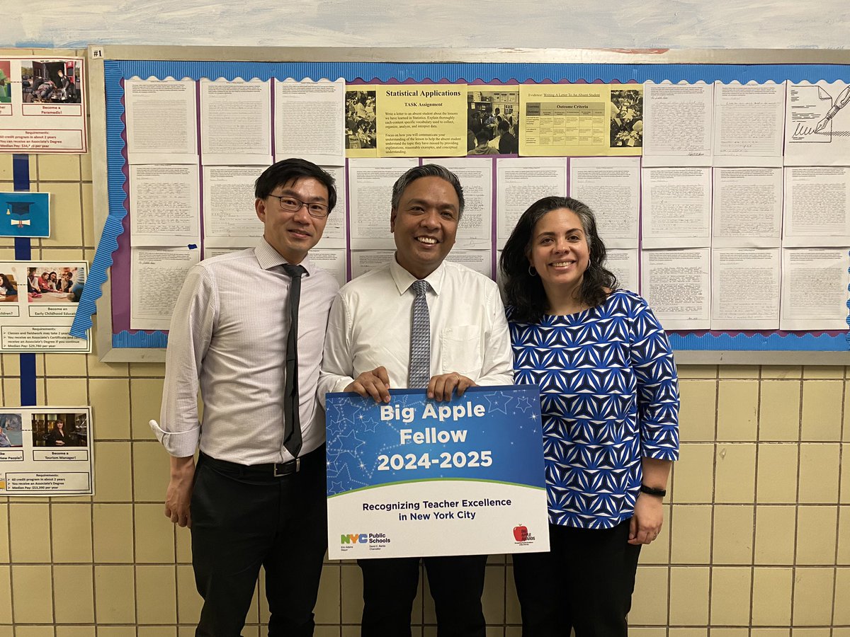 CIOBCitywide's tweet photo. Congratulations to Ernesto Tabajonda, an outstanding math teacher at ICHS in the Bronx, for winning the prestigious 2024-25 Big Apple Award! Your dedication to education and your students' success is truly inspiring. #BigAppleAward #EducationExcellence #TeacherAppreciation https://t.co/mEmGo6oXL4
