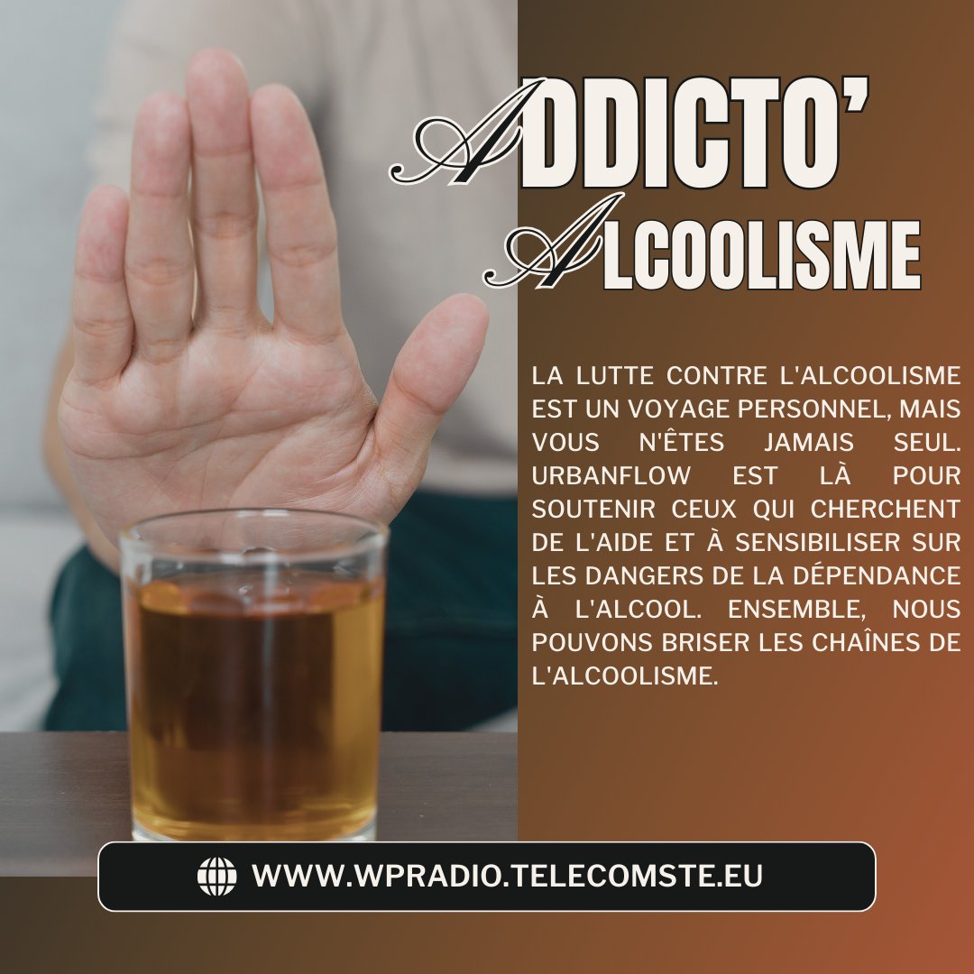 Urbanflow42's tweet photo. 🎙️ UrbanFlow présente Addicto'Alcoolisme 🍷

L'alcoolisme peut détruire des vies et des familles. Chez UrbanFlow, nous voulons sensibiliser et offrir du soutien. Si vous ou un proche êtes concernés, n'hésitez pas à chercher de l'aide. #Addicto' #Soutien #UrbanFlow https://t.co/1LzsK4kTp5