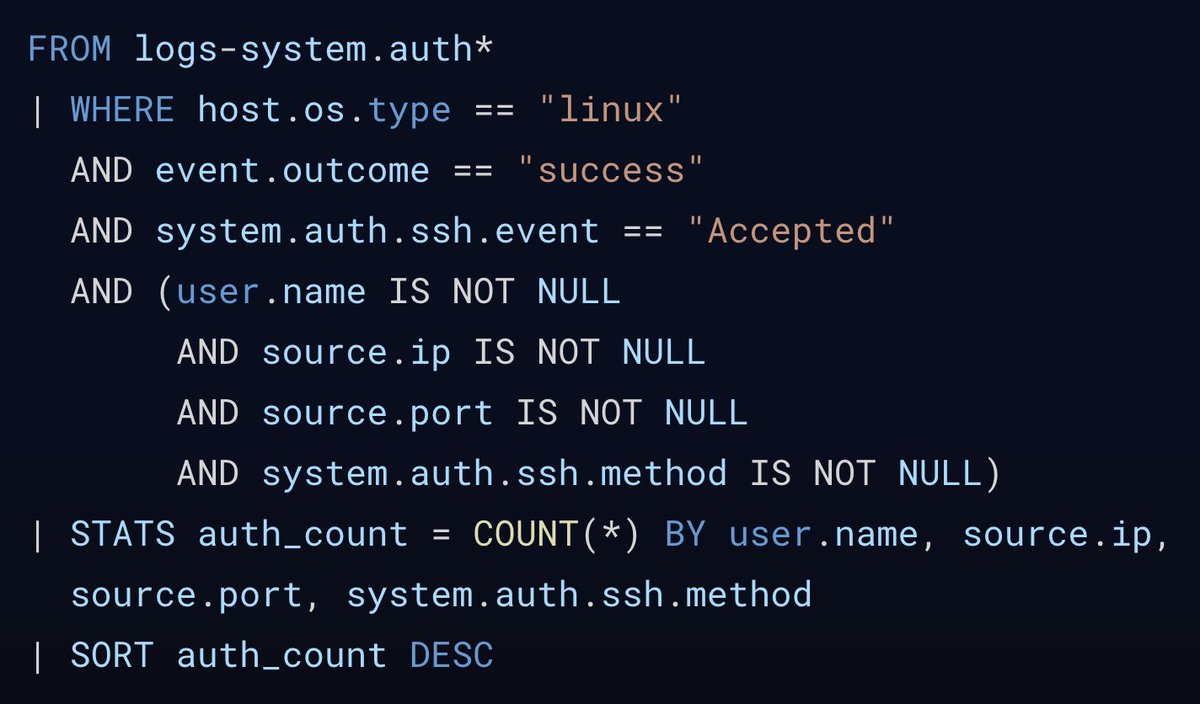 xeraa's tweet photo. 8.14 of the @elastic stack came out last week — first day of release highlights for an entire week: ES|QL is GA now
it's for everyone who does not enjoy writing queries in JSON or finds kibana's KQL too restrictive 1/6 https://t.co/nA1nfsl3wc