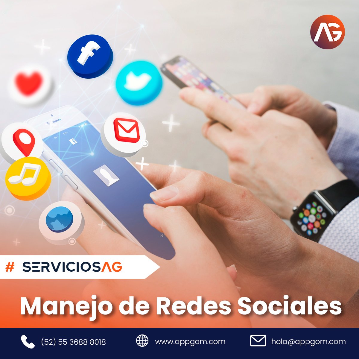 AppGomMx's tweet photo. Manejo de Redes Sociales: Mejora tu presencia en línea con nuestro servicio de manejo de redes sociales. Creamos contenido atractivo y gestionamos tu comunidad para aumentar el engagement y la lealtad de tus seguidores. 📱💬 #RedesSociales #CommunityManagement #ServiciosAG https://t.co/A32DmuvVZ8