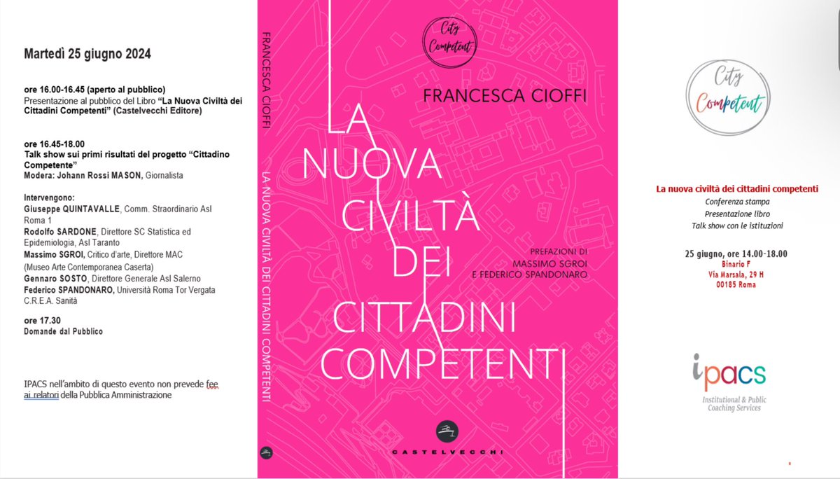 GmailCioffi's tweet photo. Segna in agenda  
🗓️ Martedì 25 giugno  
⏰ Dalle 16.00 alle 18.00
📍   Binario F Via Marsala 29H Roma Termini
 
Ultimi posti liberi, iscriviti qui ed entra a far parte della community Ipacs 👇 
https://t.co/E5qeVJmwJQ https://t.co/R991jimJ3v