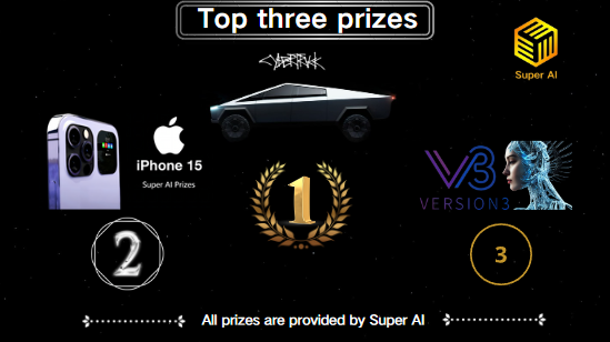 hizon_harry's tweet photo. 🚨 Super AI lucky draw is in full swing! 🚨

Less than 5 days left, hurry up and participate! Prizes include:
💵 Cash rewards: 2 USDT & 55 USDT
🤖 Technology Pioneer: Robot 4.0.0 version & crowdfunding product 1A
🎁 Exquisite peripherals: 100 USDT clothes, water cups, etc.
🏆 Ultimate Prize: Robot 4.1.0 Experience Card, iPhone 15, Tesla Pickup!

📅 Event time: June 8 to June 14
🔗 https://t.co/N51qNESAVY

Hurry up and win the luxury prize! Good luck! 🎉 #SuperAI #LuckyDraw #WinPrizes