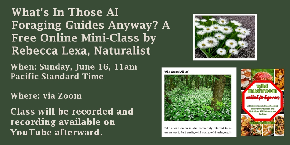 rebecca_lexa's tweet image. Just a reminder that my #freeclass on AI generated #foraging guides is this Sunday! DM me for the Zoom link, and RTs appreciated :) 

#mushroomhunting #scicomm #nature