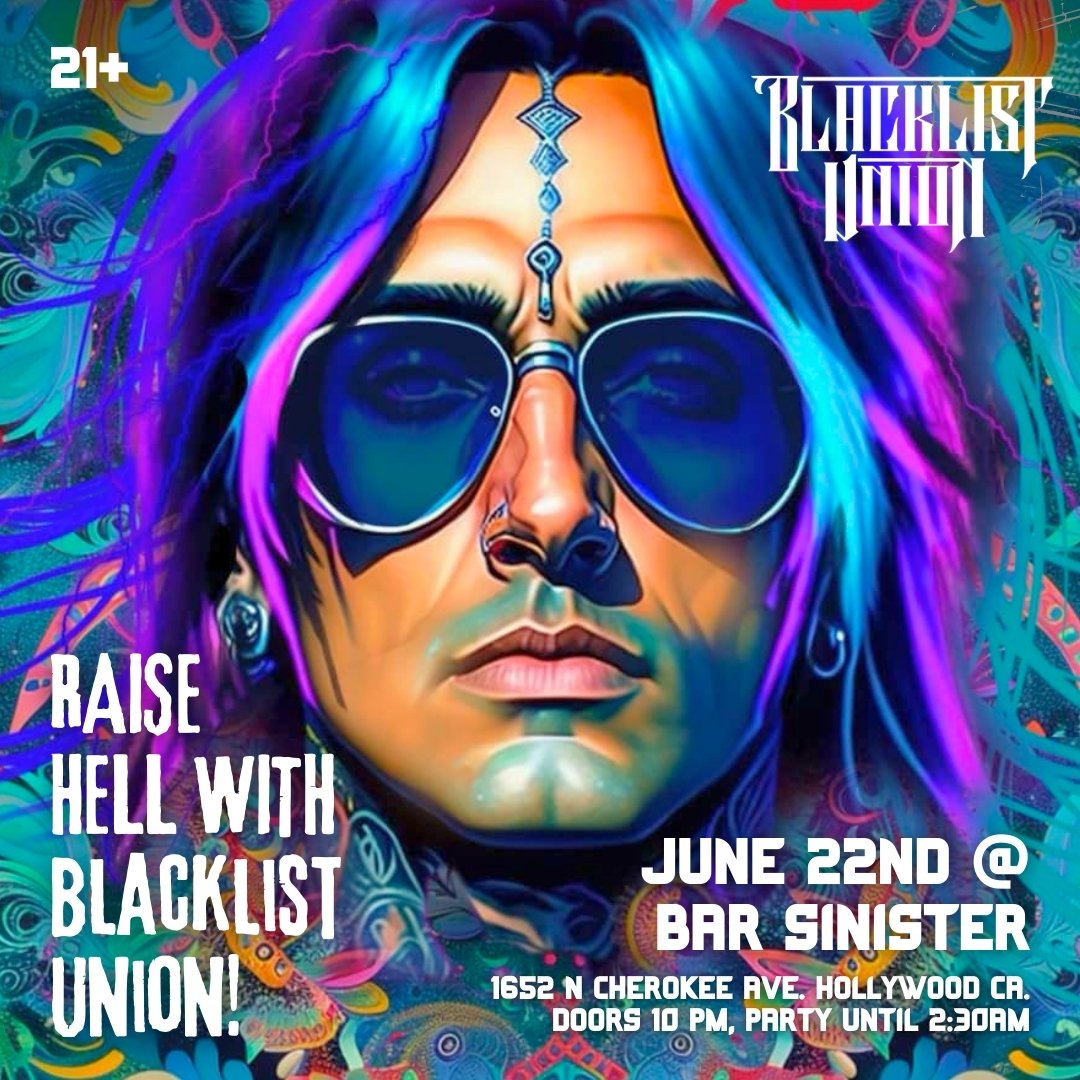 🔥 Prepare to raise hell and rock the night away with Blacklist Union at Bar Sinister on Saturday, June 22nd! 🤘🎸 Don't just hear about it, be a part of the madness! Join us for an unforgettable evening of headbanging, fist-pumping, and pure rock 'n roll rebellion.