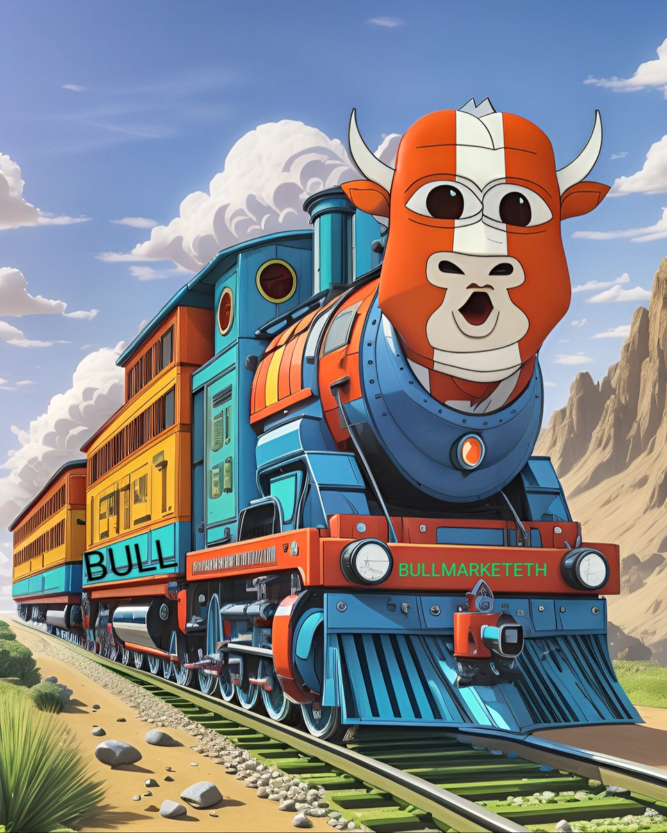 BullMarketEth's tweet photo. Chooo chooo , hop on board the Bull train. Next stop Moon🚀🚀🚀

#BULLishWithBULL  #pepe  #bobo #MEMECOİNS  #altcoingems  #Ethereum #BITCOIN #holochain #X1000Gems #Altcoins  #SolanaETH  #shibarmystrong https://t.co/lGAI6E7L11