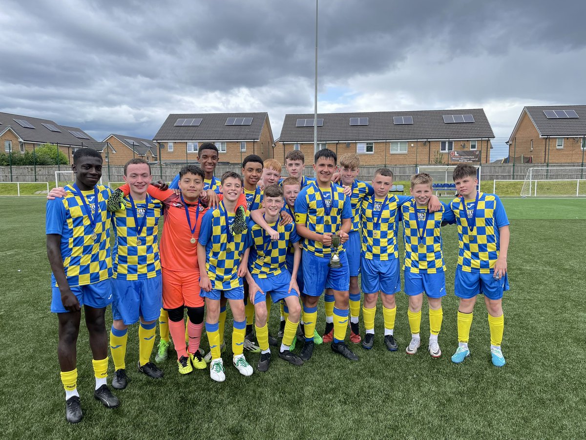 JPAcademyPE's tweet photo. Congratulations to Mr Harvey’s Under 14 Football Team: Jay Crawford Cup Champions!!🏆🏆🏆 a hard-fought victory against our friends from @pe_knightswood. Both teams played some great football. Thanks to all family and friends for your support today! https://t.co/r7N4vpwWlT