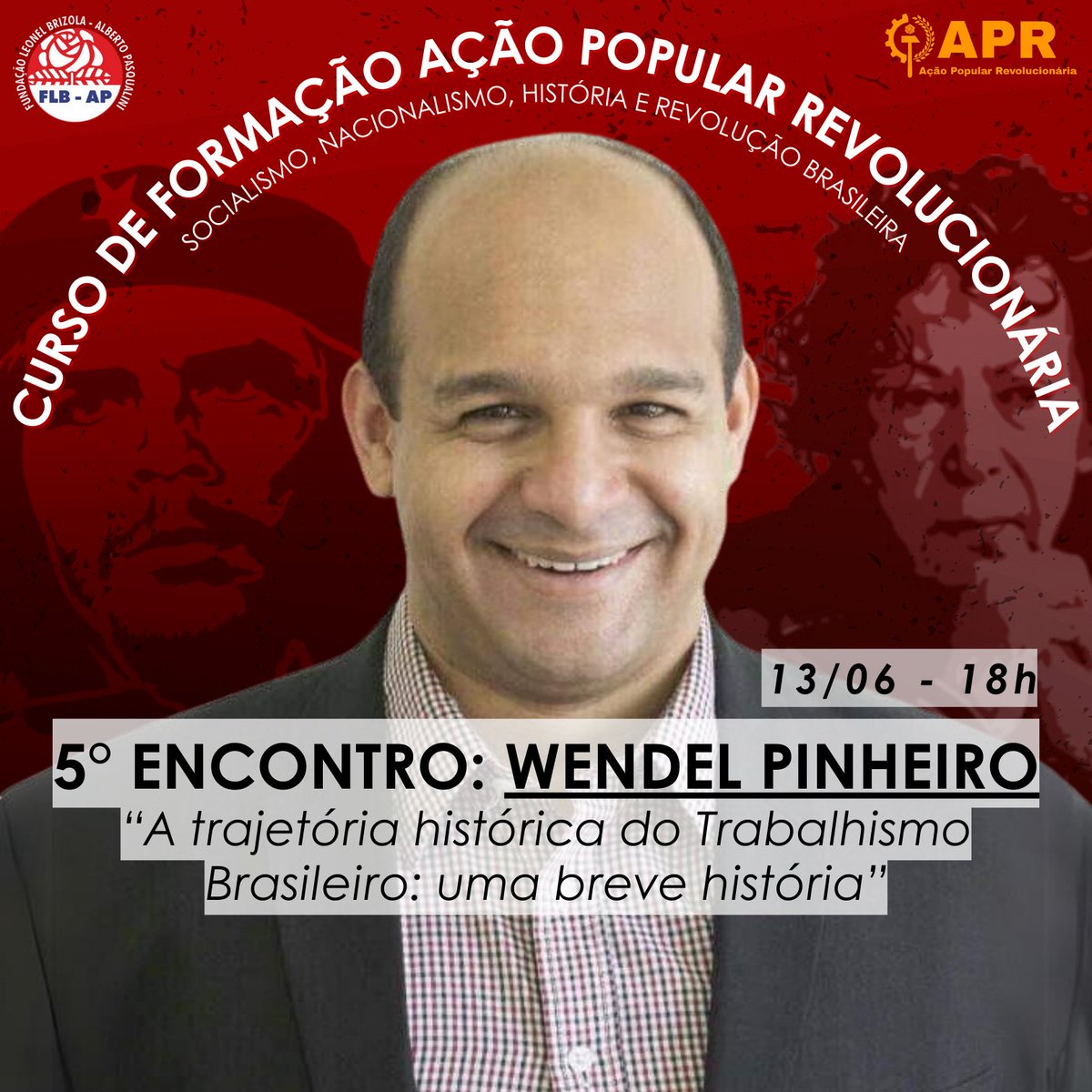 APRPDT's tweet photo. 🌹 | QUINTA AULA DO NOSSO CURSO!
 
A quinta aula do nosso Curso de Formação Política será com o historiador e escritor Wendel Pinheiro.

Debateremos a trajetória histórica do trabalhismo brasileiro.

+ 🧶👇 https://t.co/qPmP0dwHag