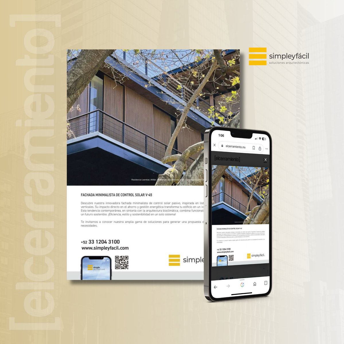ElCerramiento's tweet photo. Anunciantes revista [elcerramiento] edición 43

@simpleyfacil 
Fachada minimalista de control solar V-45. Descubre nuestra innovadora fachada minimalista de control solar pasivo inspirada en listones de madera verticales.

¡Anúnciate con nosotros! 👇
https://t.co/ILmqP6i5c5 https://t.co/cDlbOG4yQl