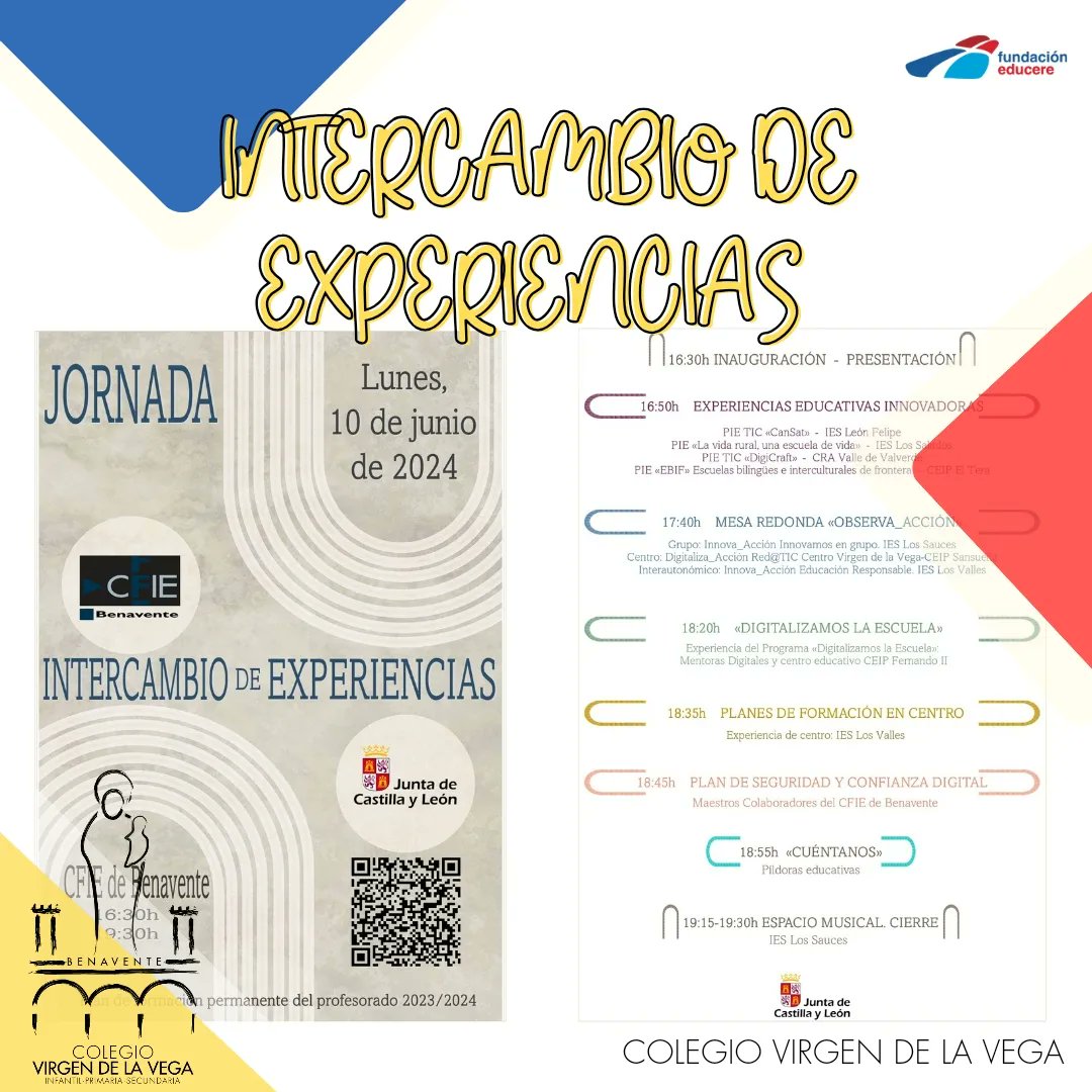 vvegaeducere's tweet photo. Experiencias 💛

Hoy en el @cfiebenavente ha participado nuestro profe Luisja De Uña en las jornadas de intercambio de experiencias, presentando el PIE que han desarrollado este año varios profesores del centro  junto con el @CEIPSansuenaZa OBSERVA-ACCIÓN Red@TIC

@FundEducere https://t.co/MxYbhleJ3E