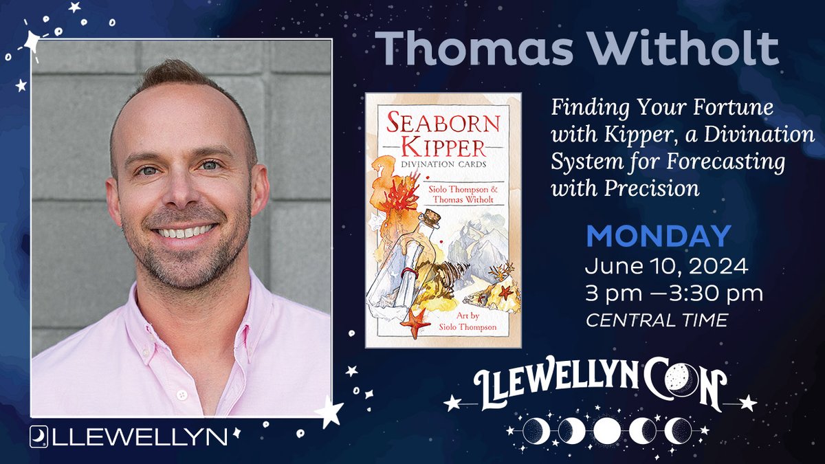 LlewellynBooks's tweet image. Join us in 30 minutes! For today's last #LlewellynCon2024 presentation, Thomas Witholt of @HermitMirror1 discusses Finding Your Fortune with #Kipper, a #Divination System for Forecasting with Precision. Join us live or watch the replay!

crowdcast.io/c/llewellyncon…