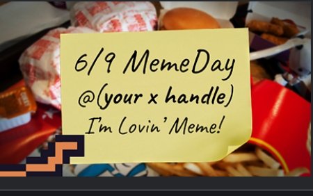 I'm joining my <a href="/Memeland/">Memeland ❤️ Memecoin</a> fam to celebrate 6/9 the #MemeDay at <a href="/McDonalds/">McDonald's</a>!

I’m Lovin’ MEME! ❤️‍🔥

{Don’t forget your photo!}