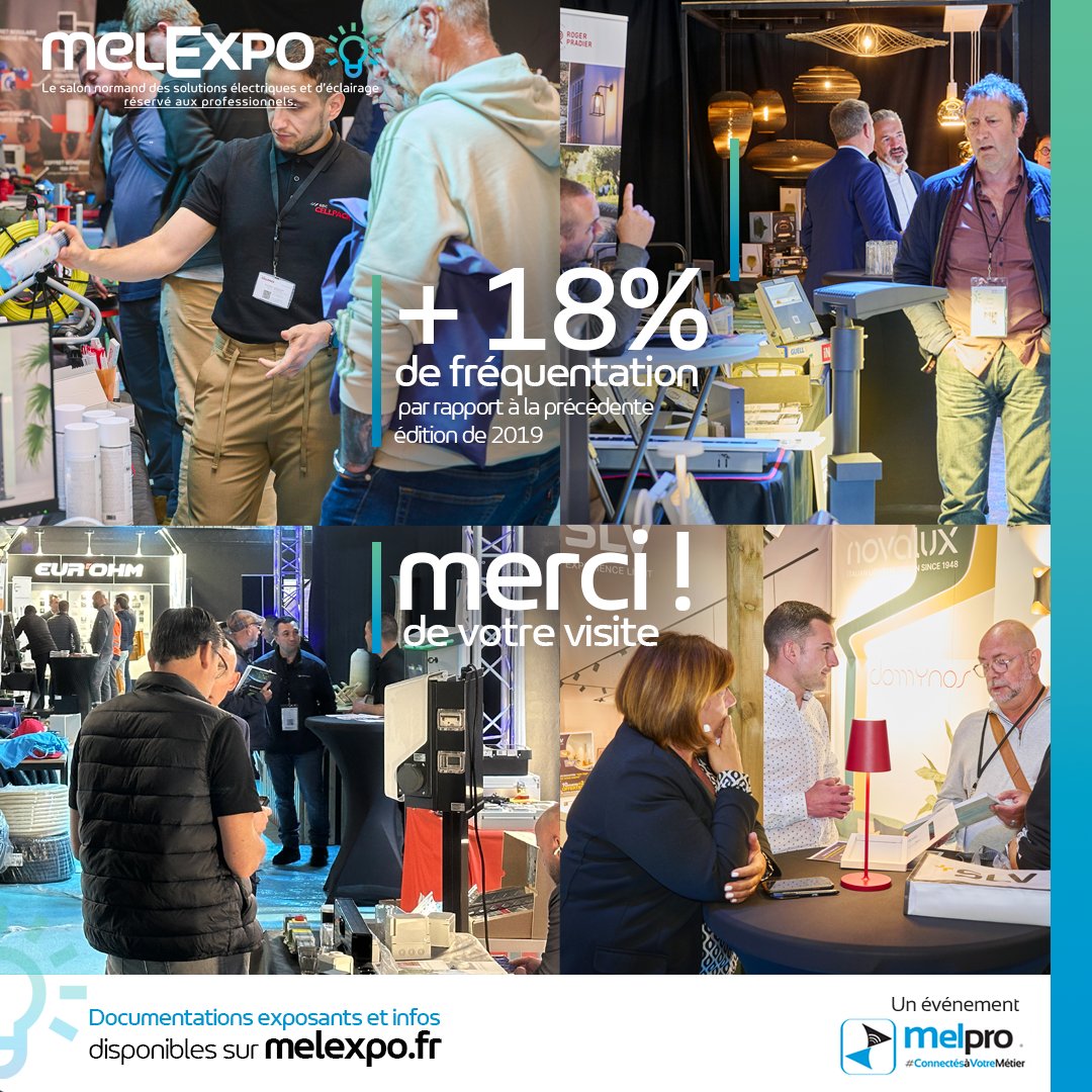 lequipeMELPRO's tweet photo. #salon #Melexpo #MERCI ! #succès
Il y a une semaine, #Melpro organisait une nouvelle édition du salon MelExpo, 4 ans et demi après la précédente édition !
Quel plaisir :
+18% de fréquentation par rapport à l'édition de 2019 !
Merci aux visiteurs d'être venus si nombreux !📷 https://t.co/UvvJyucj7f