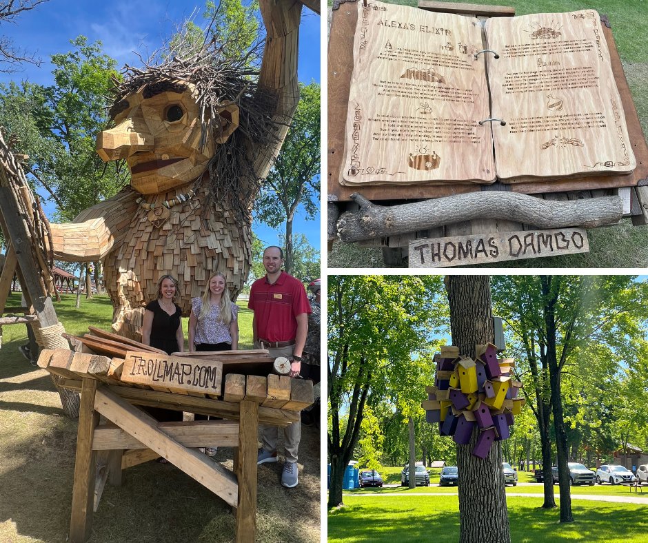 MidwestBank's tweet photo. The Trolls in DL are complete!
Thank you MWB employees for volunteering to help with this amazing project! Midwest Bank's contribution became the troll Alexa's Elixir.
Also, a huge thank you to Project 412 and Thomas Dambo and his crew!
#project412 #volunteer #thomasdambo https://t.co/c0oZnpHYcS