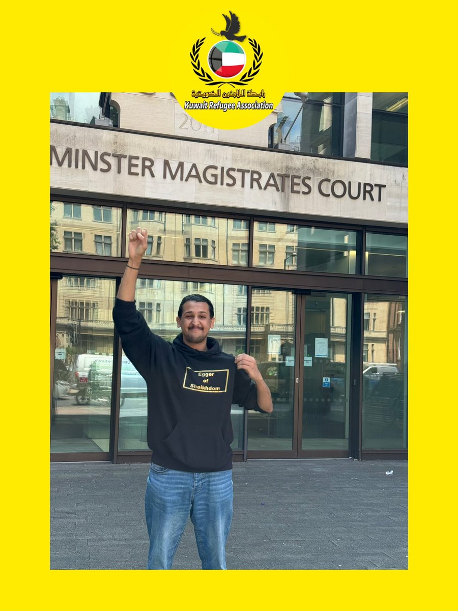 KwtRefugee's tweet photo. Activist &amp; opposition @SalmanAl_Khald1, was released on personal bail without conviction at Westminster Magistrates Court today, after a protest in front of the Saudi Embassy on June 7.

Al-Khaldi comment: UK has become a cover to protect the dictatorship and its favorite agents. https://t.co/CQaY3VScwc