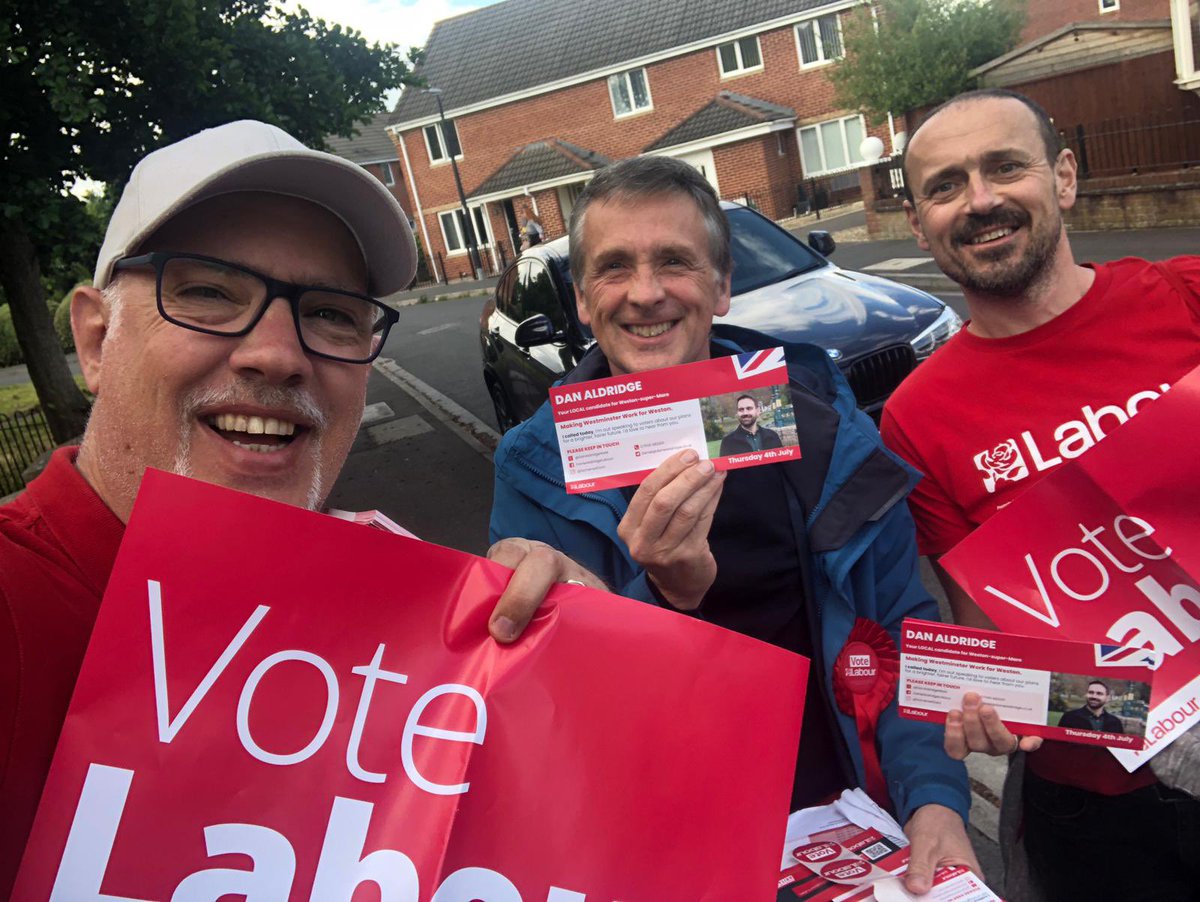 Great to be out campaigning for <a href="/DanAldridgeWSM/">Dan Aldridge MP</a> in Weston Village tonight. We had some great conversations with residents and people want change locally and nationally.