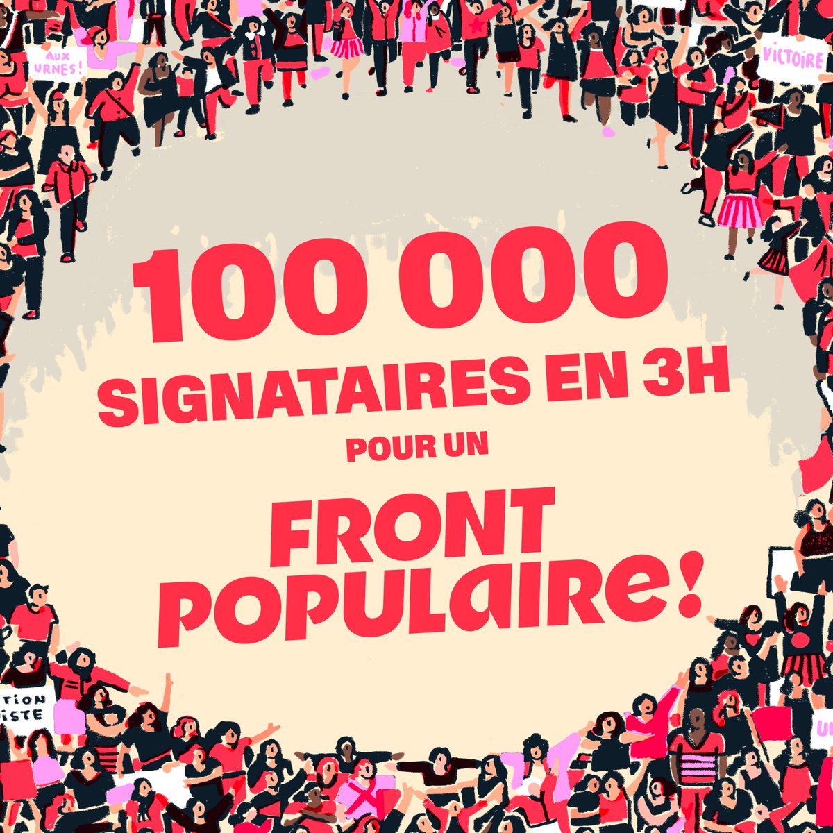 En 3 heures, 100 000 signataires pour un front populaire ! #frontpopulaire

frontpopulaire-2024.fr