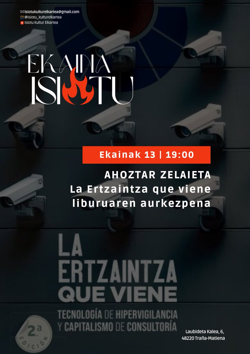 Ostegunean Ahoztar Zelaieta <a href="/Ahoztar1972/">Ahoztar Zelaieta</a> izango dugu Isiotun bere liburua aurkezten.
Ez galdu solasaldi mamitsu honetan parte hartzeko aukera!