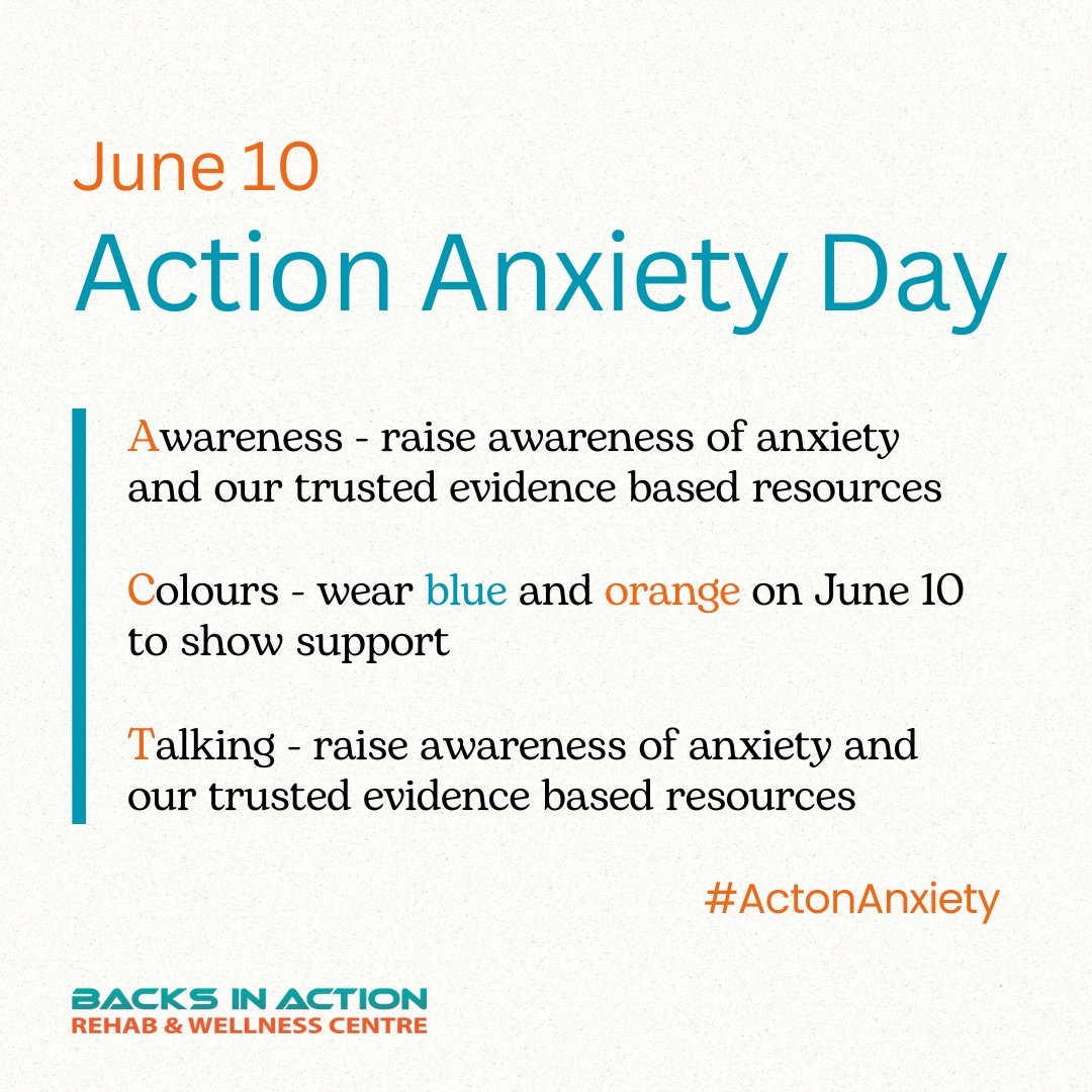 BacksinAction's tweet photo. Today is the 4th annual Action Anxiety Day! Purpose is to spread awareness, reduce stigma, and educate others on prioritizing mental health. 

https://t.co/ZnEI7NV7HI

#ActonAnxiety #ActdontAvoid #ActionAnxietyday #wellness #mentalhealth #awareness #multidisciplinaryclinic https://t.co/6fIgsJWF86
