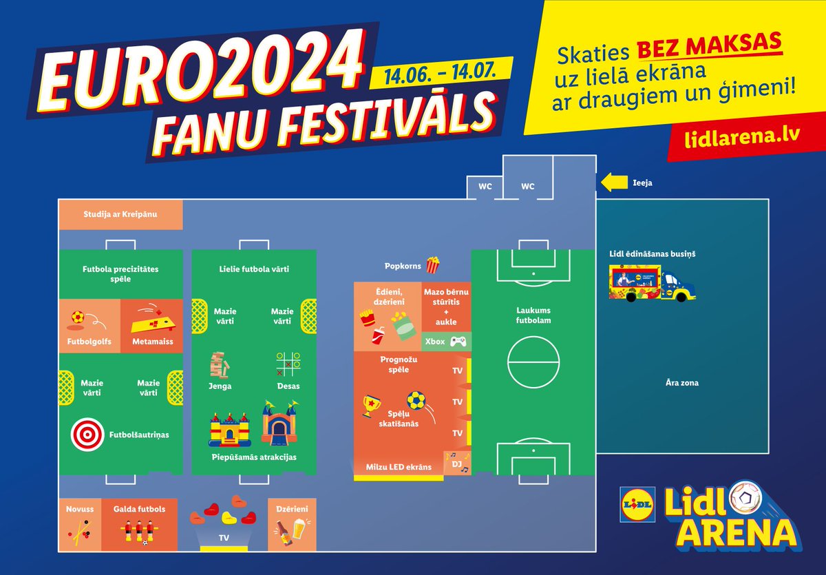 EdmundsN's tweet photo. Euro2024 klauvē pie durvīm, jau piektdien ies vaļā! Esmu @LidlArena vēstnesis šajā turnīrā. 🫡 Nekļūtu par tādu, ja pašam nebūtu pozitīvās pieredzes viņu mājīgajā teritorijā. ❤️ Arī šoreiz pats skatīšos futbolu @LidlArena. Tiekamies sestdien un citās reizēs! ⚽ Vairāk info ⬇️ https://t.co/WOj3QWPi2r