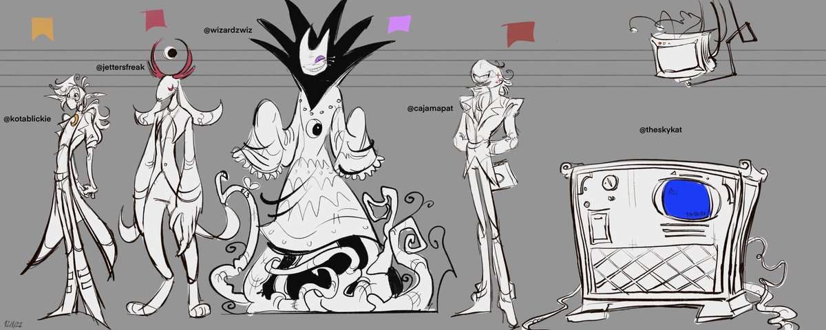 vampiieri's tweet photo. hi i wanted to show this like *checks notes* 6+ months ago holy carp but i procrastinate.
heres a thread of all the concept/misc. art i did for my @ParasomniaOCT  entries cause i thought would be kinda cool to share…
starting off with judge ocs lineup:-) https://t.co/goNdAA1VVE