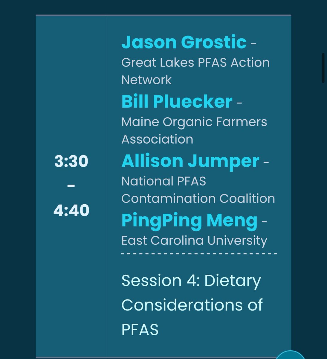 CleanWaterMN's tweet photo. Final segment of the day. We’re so happy to see our friend Adam Nordell hosting this much needed conversation on PFAS and food. #pfasconference2024 #pfas @cleanh2oaction https://t.co/BCZjE0ojFr