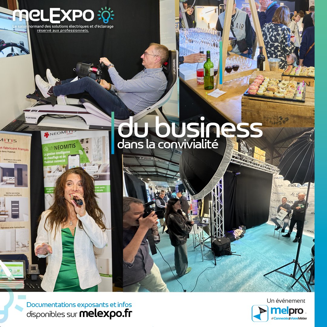 lequipeMELPRO's tweet photo. #salon #Melexpo #convivialité
#Melpro organisait les 28 et 29 mai, une nouvelle édition du salon MelExpo.
De nombreux échanges pros et de nombreuses visites de stands pour découvrir les 61 exposants. 
Du business, mais dans la convivialité et la bonne humeur ! #abb #formulaE https://t.co/ZhrJG9Wj2v