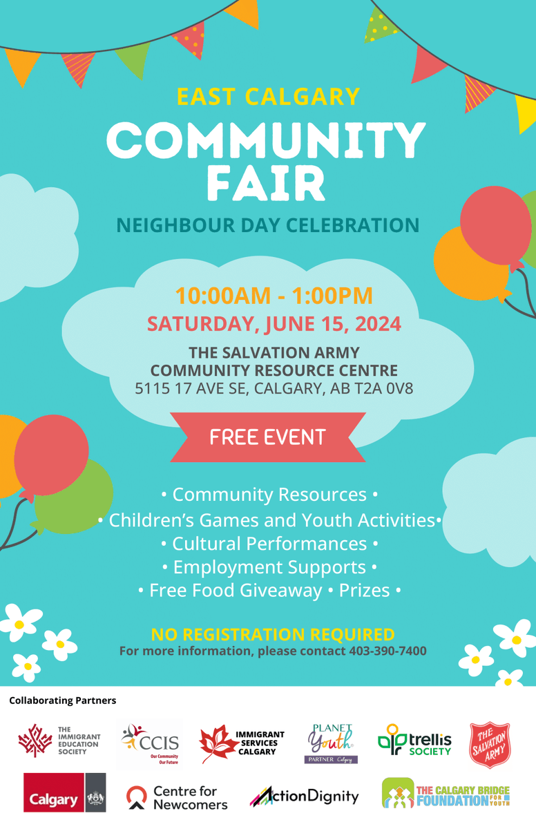 actiondignity's tweet photo. Mark your calendar! Join us at the East Calgary Community Fair Neighbour Day Celebration!
Don't miss out on the chance to immerse yourself in an event filled with Community Resources, Cultural Performances and more!
NO REGISTRATION REQUIRED! 
#communityresourcefair https://t.co/9kSuNaVv44