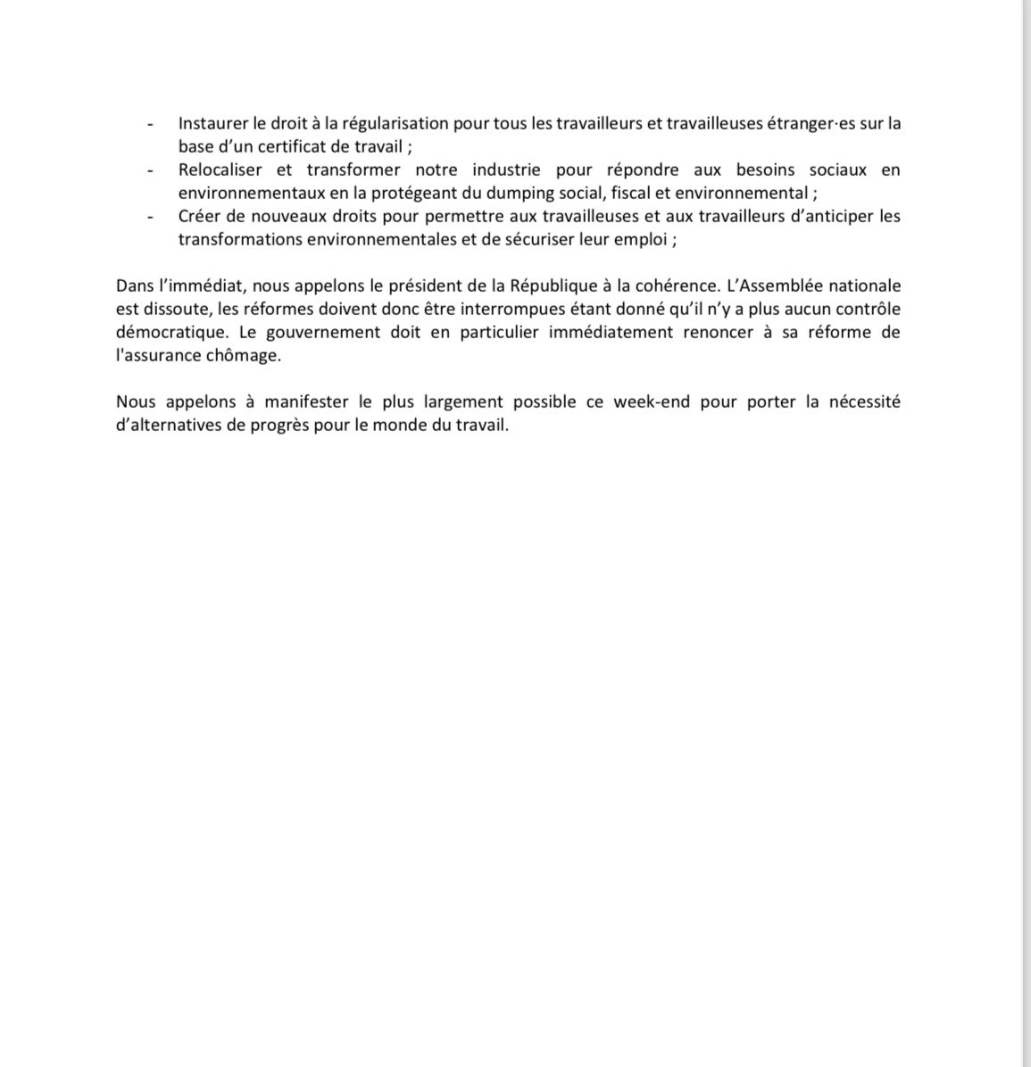 Après le choc des européennes les exigences sociales doivent être entendues ! 

L’intersyndicale s’est réunie ce soir et appelle à manifester le plus largement possible ce week-end pour porter la nécessité d'alternatives de progrès pour le monde du travail.

Rendez-vous dans la