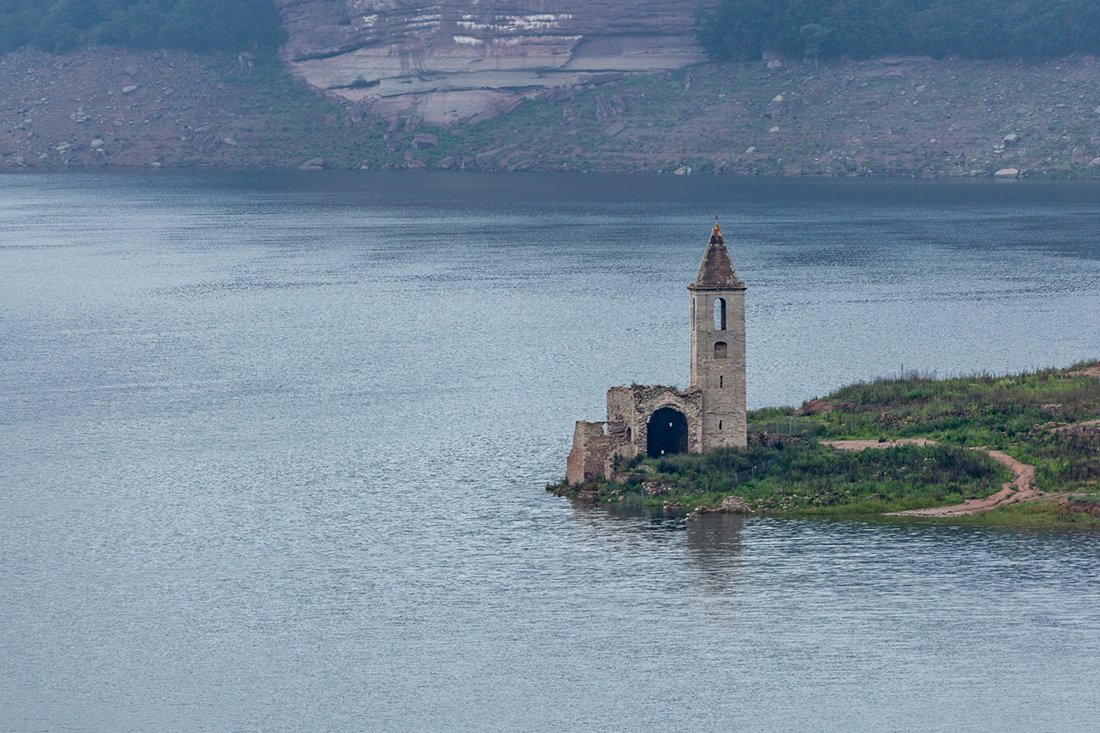 JosepMCostaCasa's tweet image. Pantà de Sau avui dia 10 de juny del 2024.