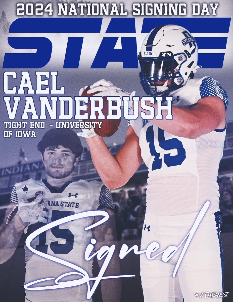 Indiana State Football (@indstfb) on Twitter photo Indiana State has signed Iowa Tight End Transfer <a href="/CaelVanderbush/">Cael Vanderbush</a>! Vanderbush comes back home to Indiana, where he was a 5A All-State selection as a Senior at Plainfield High School in 2021, after a two-year stint at the University of Iowa!
#FearTheForest #2THE4EST Indiana State has signed Iowa Tight End Transfer <a href="/CaelVanderbush/">Cael Vanderbush</a>! Vanderbush comes back home to Indiana, where he was a 5A All-State selection as a Senior at Plainfield High School in 2021, after a two-year stint at the University of Iowa!
#FearTheForest #2THE4EST