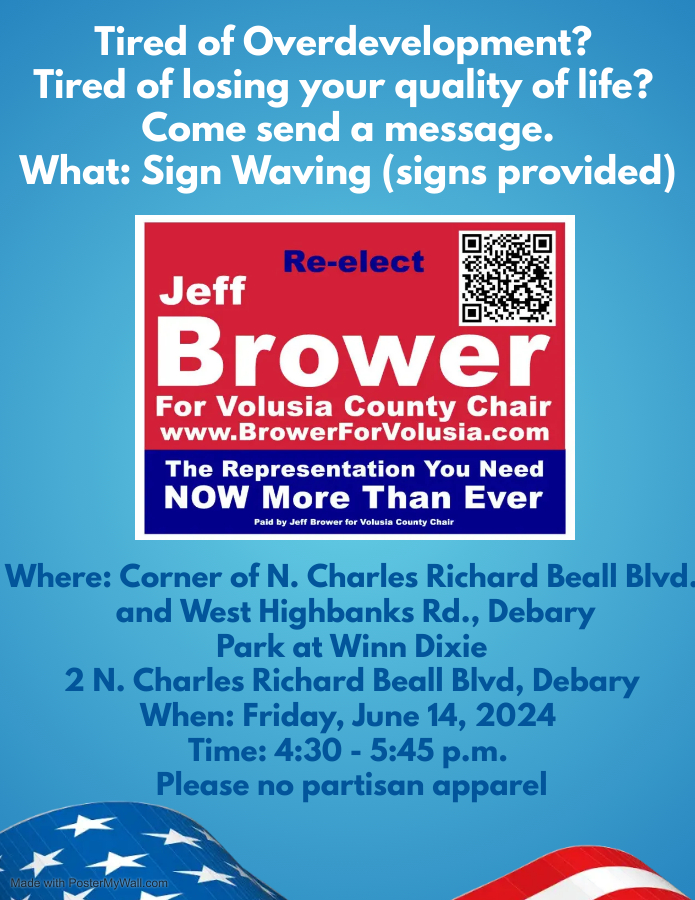 Reelect Jeff Brower for Volusia County Chair tweet media