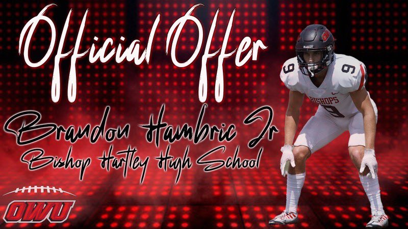 Brandon “Freeze” Hambric Jr (@freezehambric21) on Twitter photo #AGTG After having a conversation with <a href="/CoachOwenAlbers/">Owen Albers</a> I am blessed to receive an offer to further my education and play football <a href="/OWUBishopFB/">Ohio Wesleyan Football</a>
#The740
#RollShops
<a href="/HartleyFootball/">Hartley Football</a> #AGTG After having a conversation with <a href="/CoachOwenAlbers/">Owen Albers</a> I am blessed to receive an offer to further my education and play football <a href="/OWUBishopFB/">Ohio Wesleyan Football</a>
#The740
#RollShops
<a href="/HartleyFootball/">Hartley Football</a>