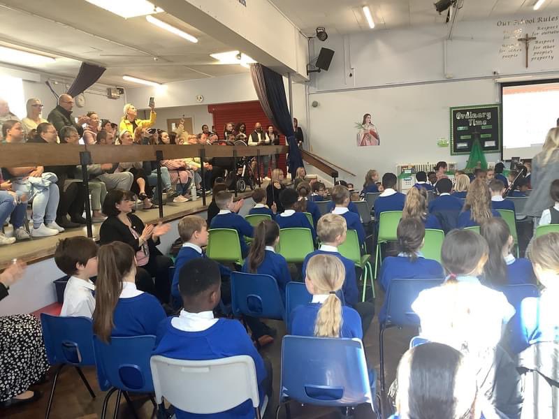 InHarmonyTS's tweet photo. Wonderful instrumental and singing performances from musicians @StMariaGoretti1 this morning, sharing their learning from this year. Followed by a rehearsal for an upcoming community performance @StokeCMS @tmpartnership @ace_national @SoTCityCouncil @catholic_all https://t.co/ED13BsTZ0E