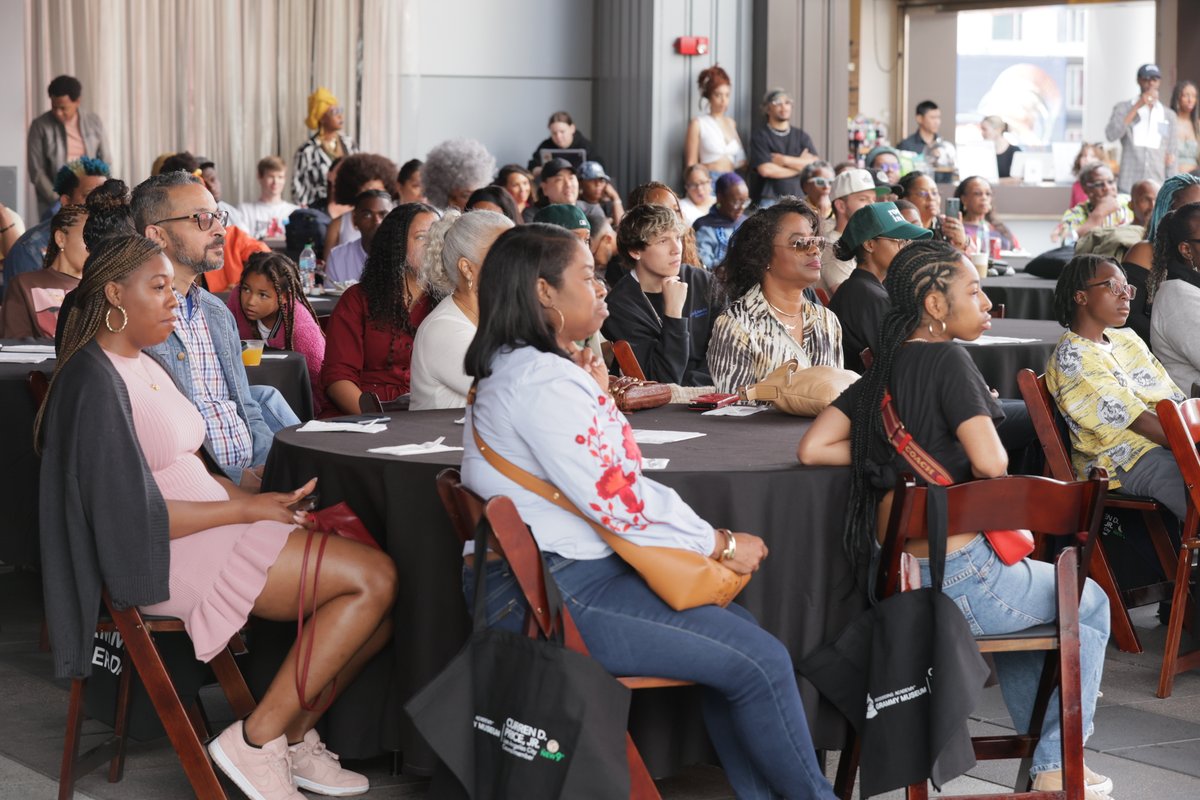 GRAMMYMuseum's tweet photo. With support from @CurrenDPriceJr, we had a very special Sunday with the National Black Musicians Coalition on our Ray Charles Terrace! ✨

With artists @Sputacular, @Diviroxx, @GCampEnt and moderator @SchyONeal, our time together featured a lovely conversation and jam session. https://t.co/jy8E8I41Vv