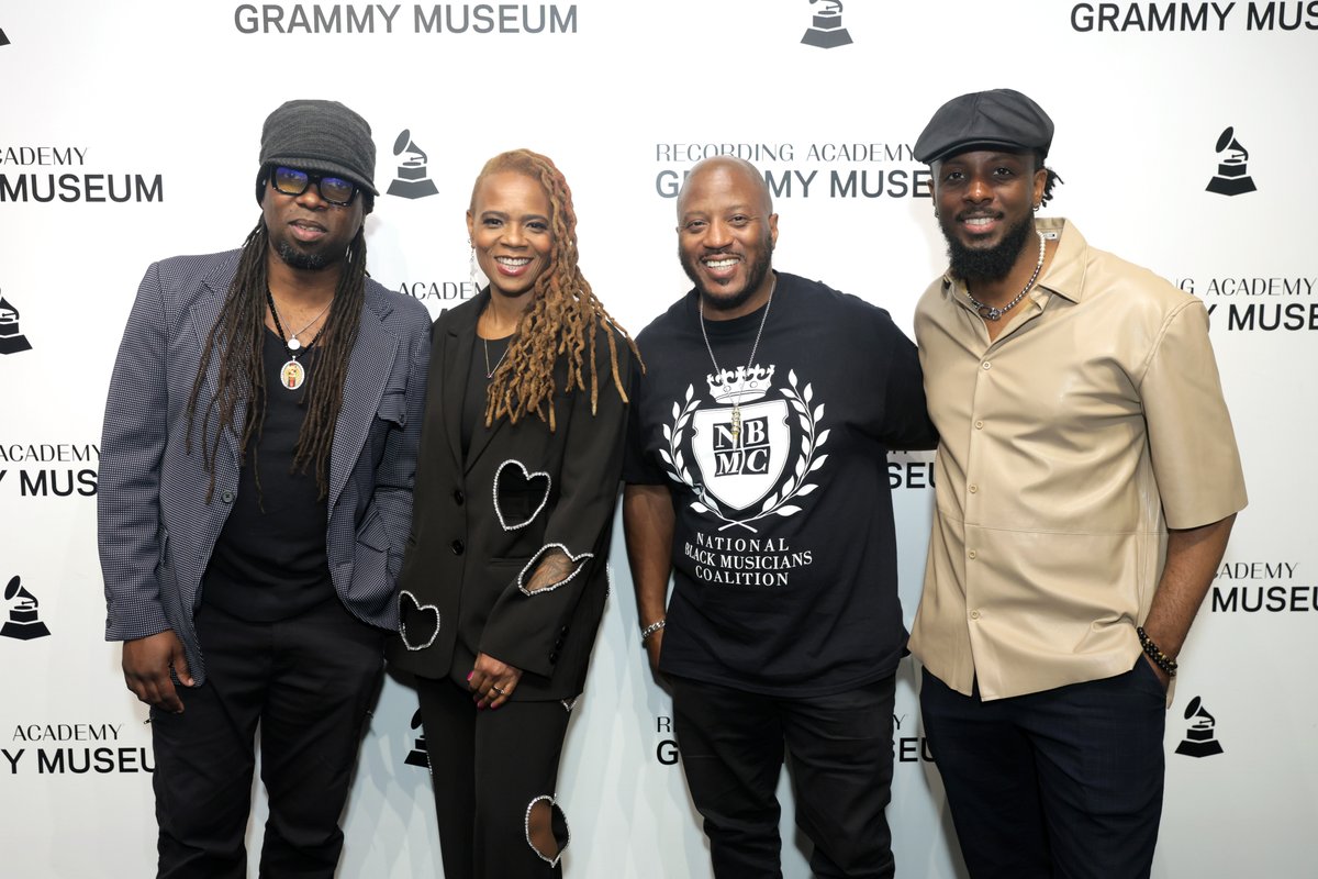 GRAMMYMuseum's tweet photo. With support from @CurrenDPriceJr, we had a very special Sunday with the National Black Musicians Coalition on our Ray Charles Terrace! ✨

With artists @Sputacular, @Diviroxx, @GCampEnt and moderator @SchyONeal, our time together featured a lovely conversation and jam session. https://t.co/jy8E8I41Vv
