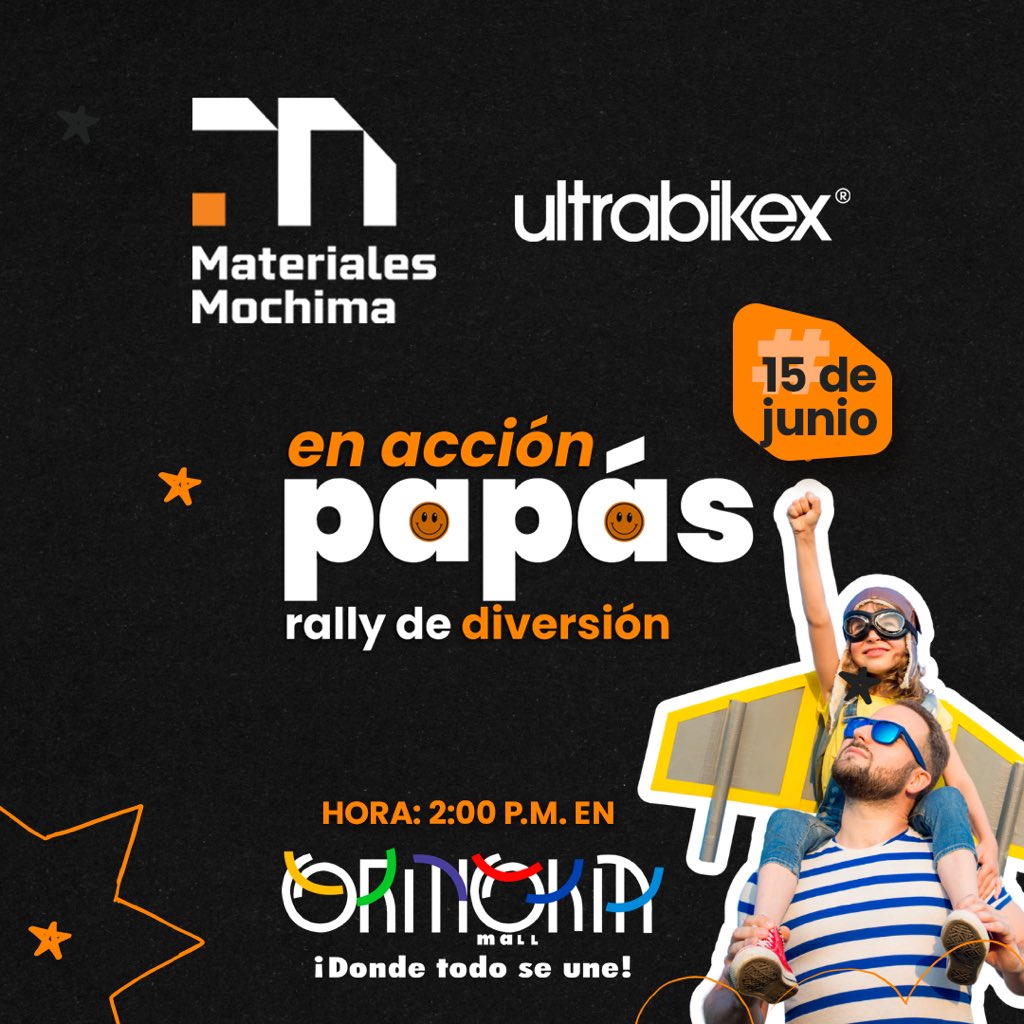mcmochima's tweet photo. No te pierdas de compartir en familia y ganar increíbles premios con Materiales Mochima y Ultrabikex este sábado 15 de junio, en el Orinokia Mall, a partir de las 2 de la tarde🤩

Inscríbete GRATIS en las tiendas de Materiales Mochima o Ultrabikex 📝 ¡Te esperamos! https://t.co/GZ9i0KSLZQ