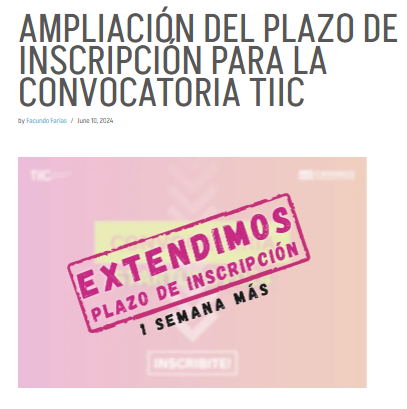 AMPLIACIÓN DEL PLAZO DE INSCRIPCIÓN PARA LA CONVOCATORIA TIIC
qrcd.org/5V0b
<a href="/CamarcoArg/">Cámara Argentina de la Construcción</a> <a href="/tiiccamarco/">tiiccamarco</a>