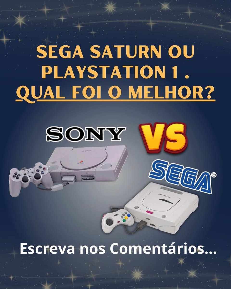 VGDBbr's tweet photo. Eu tenho a minha opinião, mas qual a sua? 📷 Qual desses consoles lendários é o seu favorito: Sega Saturn ou PlayStation 1? 📷 Deixe sua opinião nos comentários! #RetroGaming #Nostalgia”

#SegaSaturn #PlayStation1 #PS1 #consoleretro #sega #videogameretro https://t.co/riHVLlIdNT