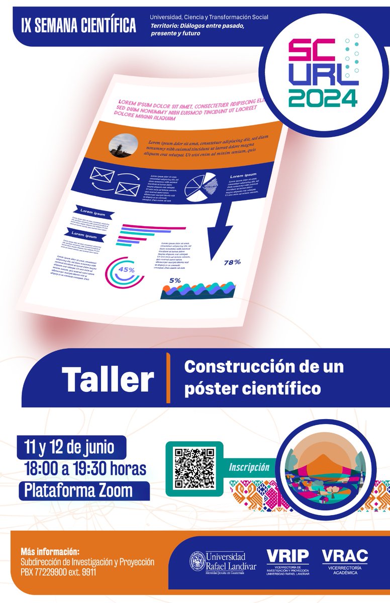 Invitados a participar en el: 

"Taller de construcción de un póster científico"

🗓️11 y 12 de junio 

⏱️ De 18 a 19:30 h.
Imparte: Dr. Gustavo Estrada

Vía zoom 👇🏾

us02web.zoom.us/j/83041529701?…

#URLinvestiga