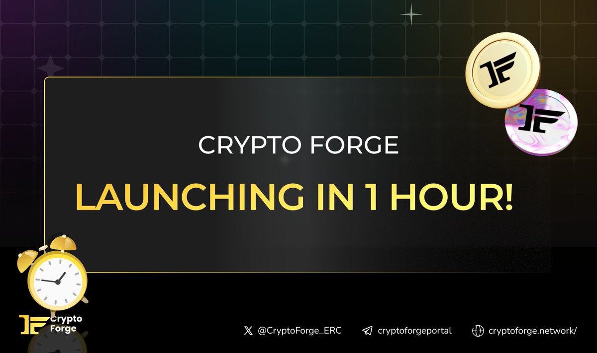 CryptoForge_ERC's tweet photo. Only 1 hour to go hope you're all ready to "Create, Build and Launch with Speed" 

Join the Crypto Forge community, see what the hype is about:
https://t.co/bUX8KqlWOB

#CryptoForge #CFG $CFG https://t.co/z51mEOaYMS