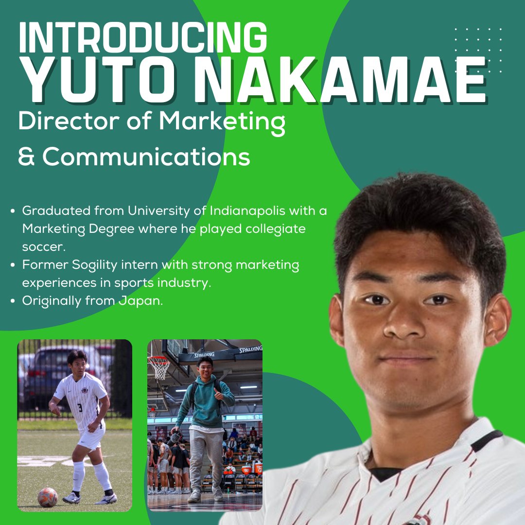 sogility's tweet photo. We are thrilled to announce Yuto Nakamae as our new Director of Marketing and Communications. Welcome back to Sogility! #Sogility #TrainDifferentGetBetter #SoccerTraining https://t.co/hnRb244Ebk