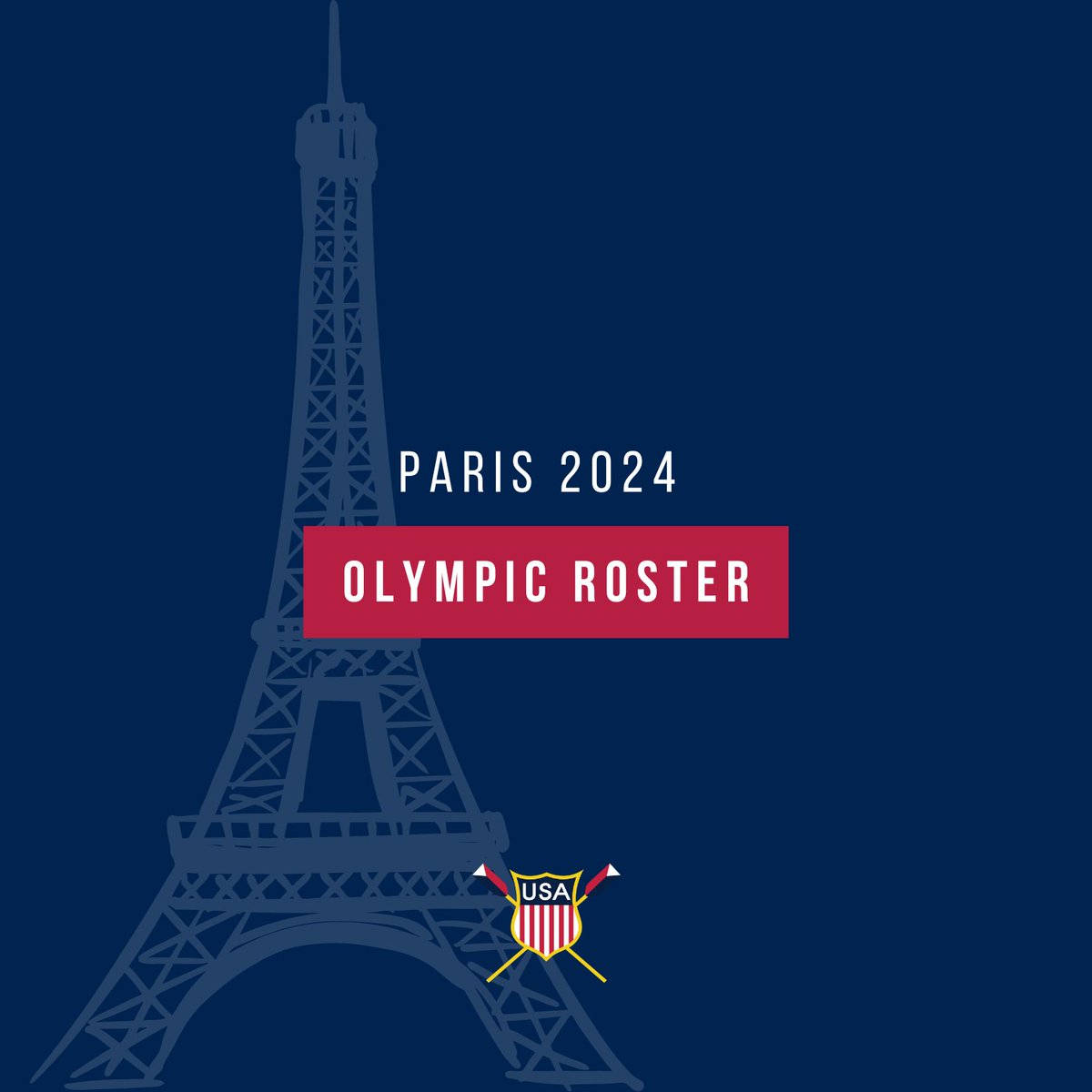 usrowing's tweet photo. 12 boats. 42 athletes. 

USRowing is pleased to announce the team that will represent @TeamUSA at the #Paris2024 Olympic Games. 

Official release: https://t.co/xWo5AAoe0R | #RowToParis 🇺🇸 https://t.co/ioBDmZnNXB