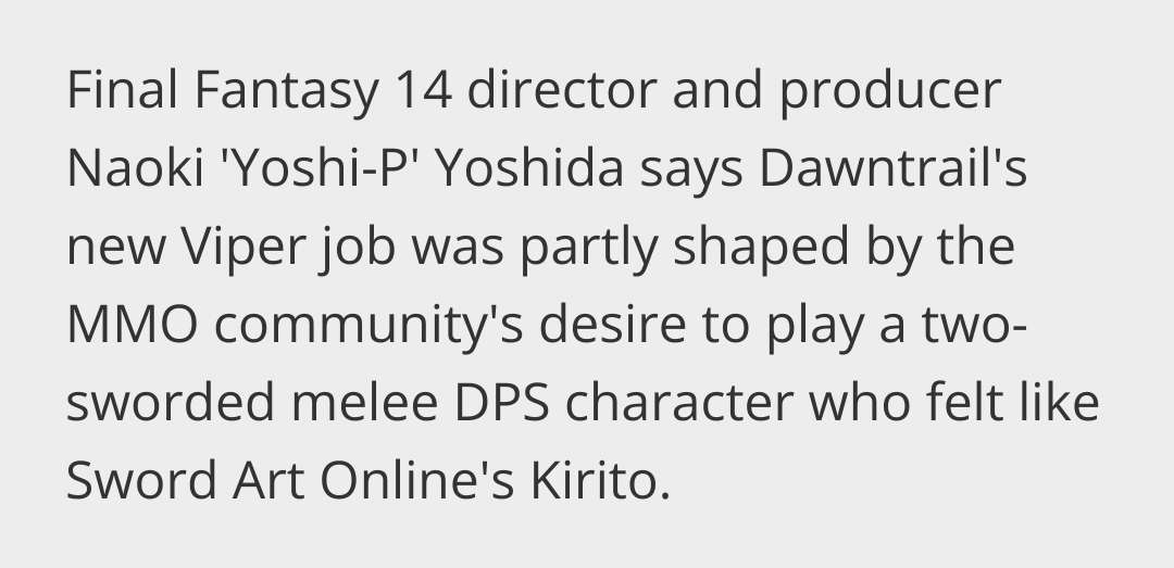 Kougaon_'s tweet photo. 2024: Yoshi P and team creates job inspired by SAO
2026: Yoshi P announces a VRMMO
2028: 10,000 players get trapped in the game https://t.co/fIoyjLWGaT
